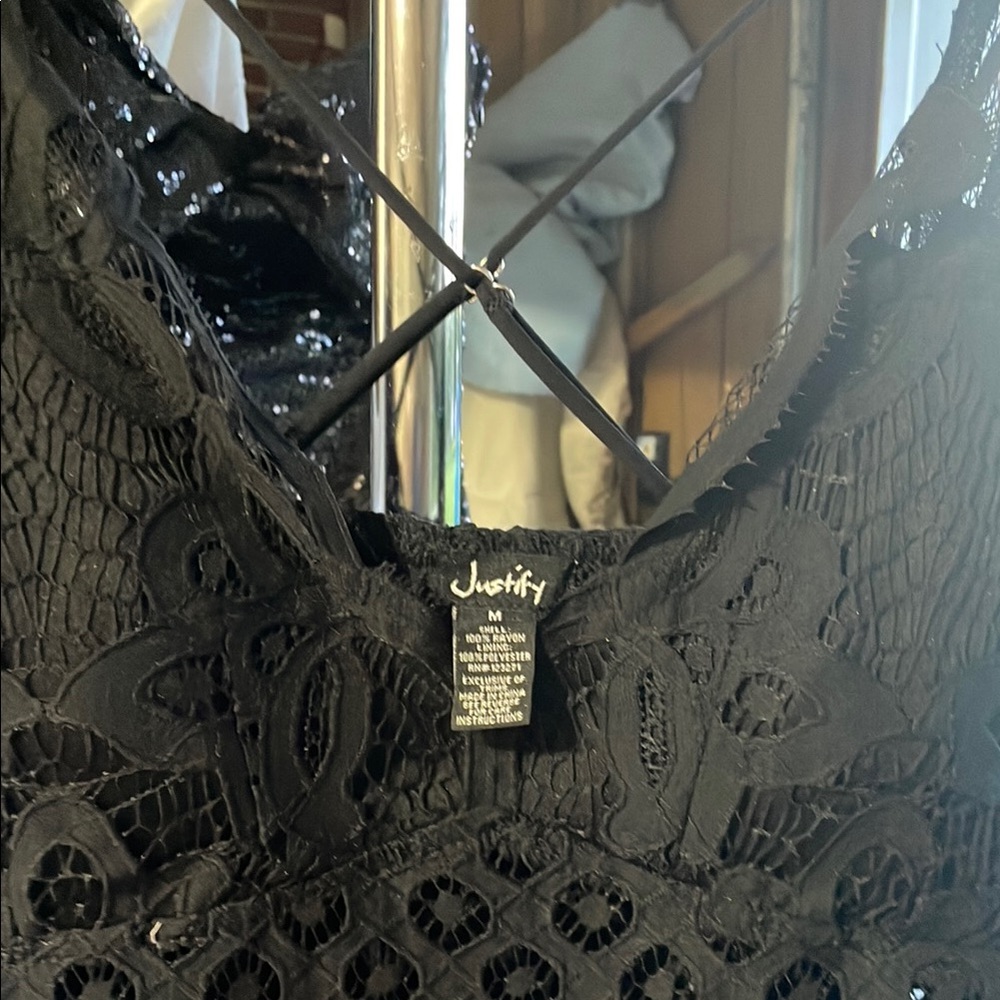 Justify Elegant Black Lace Slip